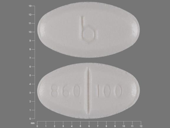 Pill b 860 100 White Elliptical/Oval is Flecainide Acetate