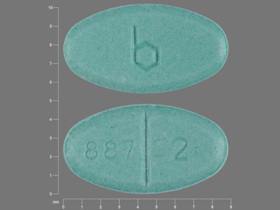 Pill b 887 2 Green Elliptical/Oval is Estradiol