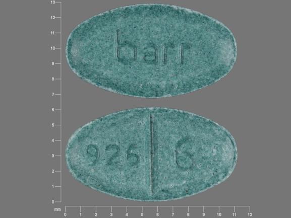 Pill barr 926 6 Blue Elliptical/Oval is Warfarin Sodium