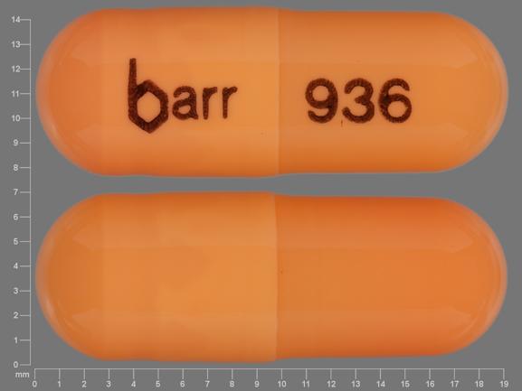 Pill barr 936 Orange Capsule/Oblong is Claravis
