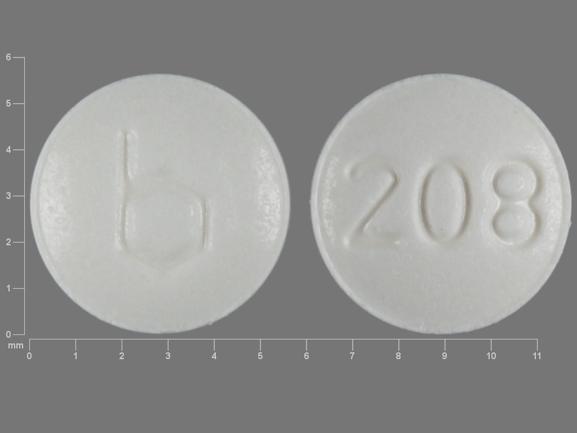 Pill b 208 White Round is Lessina