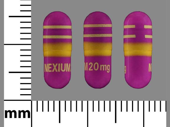 Pill NEXIUM 20 mg Purple Capsule-shape is Nexium 24HR