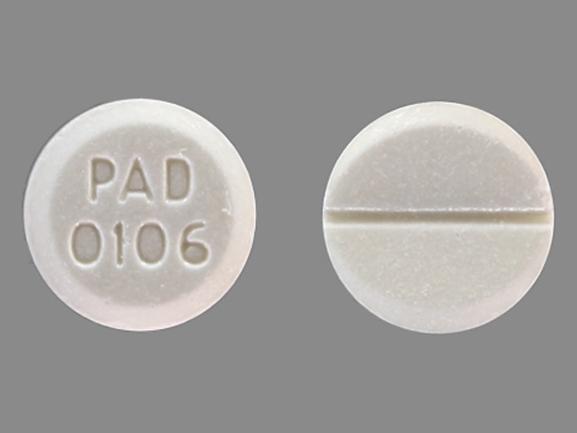 Pill PAD 0106 White Round is Bromocriptine Mesylate
