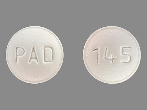 Pill PAD 145 White Round is Trospium Chloride