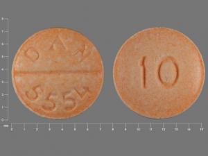 Pill 10 DAN 5554 Orange Round is Propranolol Hydrochloride