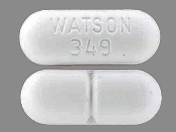 Pill WATSON 349 White Oval is Acetaminophen and Hydrocodone Bitartrate