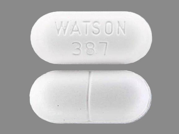 Pill WATSON 387 White Oval is Acetaminophen and Hydrocodone Bitartrate