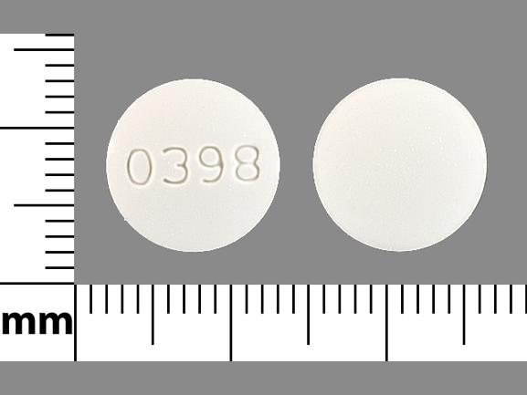Pill 0398 White Round is Diclofenac Sodium and Misoprostol Delayed-Release