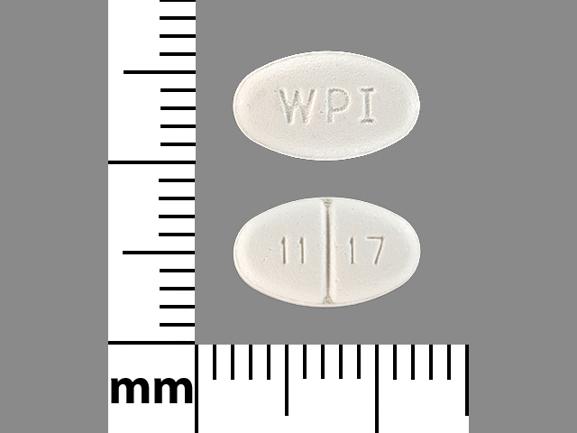 Pill 11 17 WPI White Oval is Mirtazapine