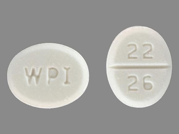 Pill WPI 22 26 White Oval is Desmopressin Acetate