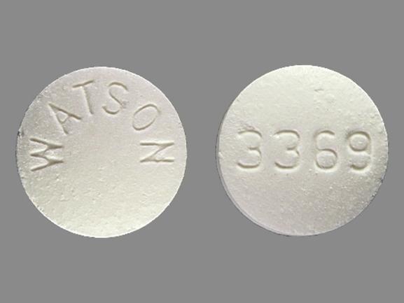 Pill WATSON 3369 White Round is Acetaminophen, Butalbital and Caffeine