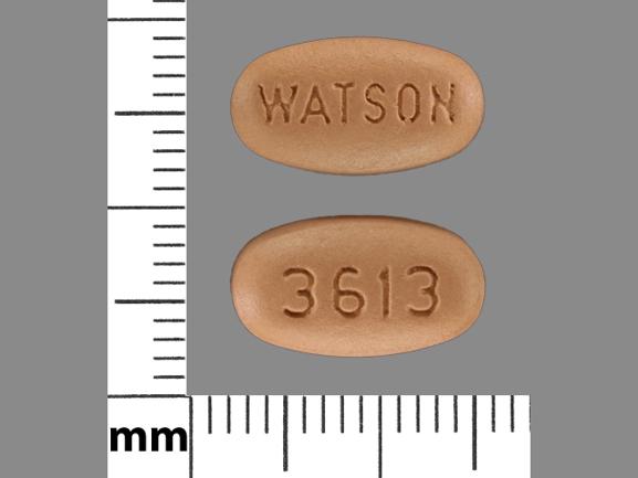 Pill WATSON 3613 Beige Oval is Ropinirole Hydrochloride Extended-Release