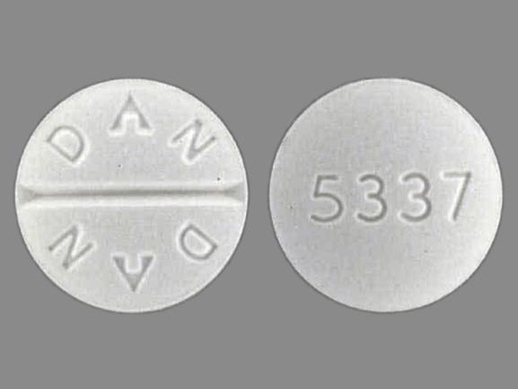 Pill DAN DAN 5337 White Round is Trihexyphenidyl Hydrochloride