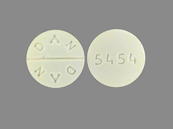 Pill 5454 DAN DAN White Round is Quinidine Sulfate
