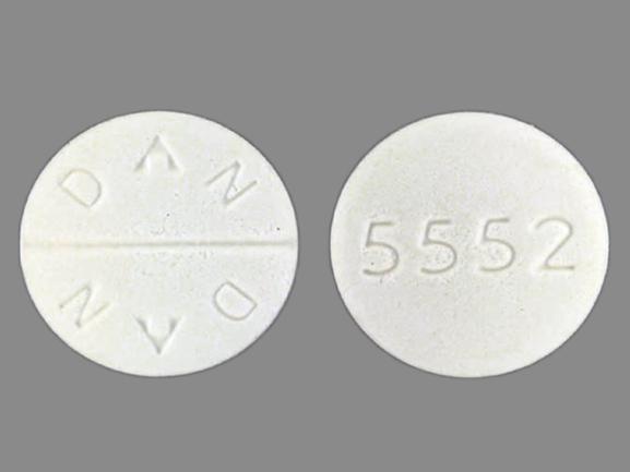 Pill 5552 DAN DAN White Round is Metronidazole