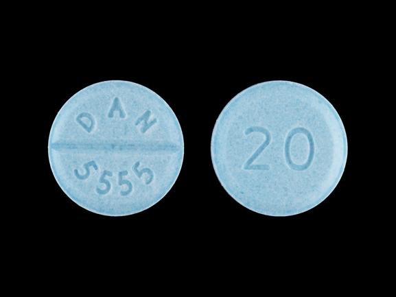 Pil 20 DAN 5555 is Propranololhydrochloride 20 mg