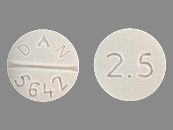 Pill 2.5 DAN 5642 White Round is Minoxidil