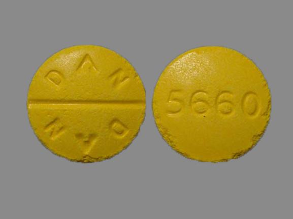 Pill DAN DAN 5660 Yellow Round is Sulindac