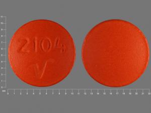 Pill 2104 V Orange Round is Amitriptyline Hydrochloride