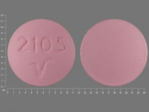 Pill 2105 V Pink Round is Amitriptyline Hydrochloride
