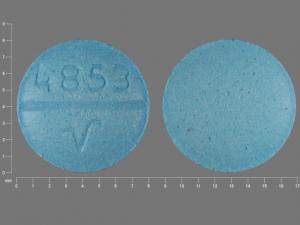 4853 V Pill Blue Round 8mm Pill Identifier Drugs Com