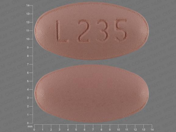 Pill L235 Orange Elliptical/Oval is Hydrochlorothiazide and Valsartan