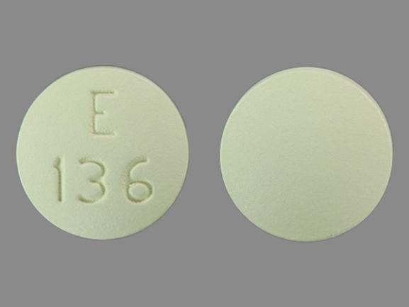 Pill E 136 Green Round is Felodipine Extended-Release