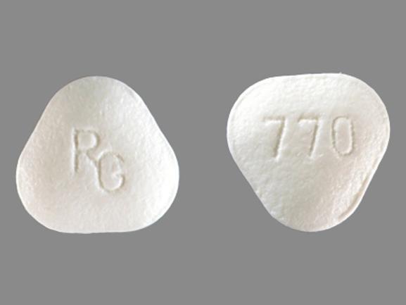 Pill RG 770 White Three-sided is Finasteride