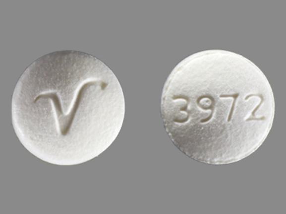 Pill 3972 V White Round is Lisinopril.