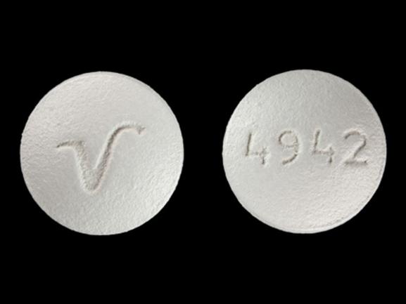 Pill V 4942 Gray Round is Perphenazine