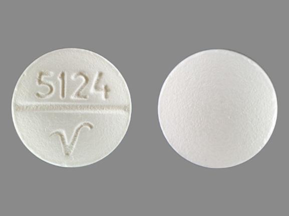 Pill 5124 V White Round is Propafenone Hydrochloride