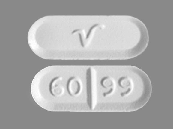 Pill V 6099 White Capsule-shape is Torsemide.