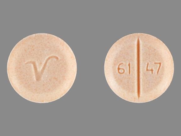 Pill V 61 47 Peach Round is Venlafaxine Hydrochloride.