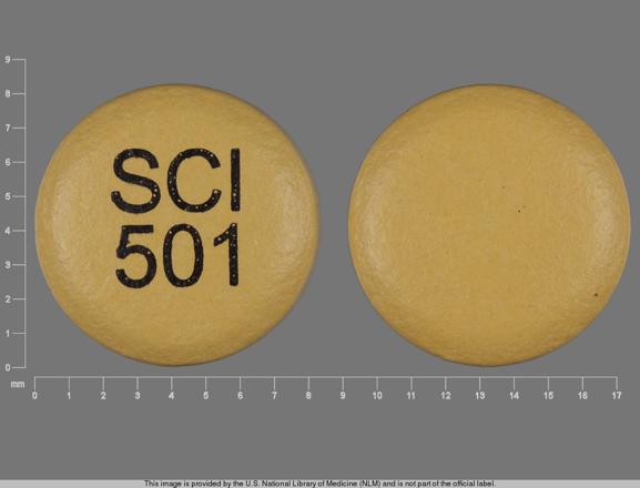 Pill SCI 501 Yellow Round is Nisoldipine Extended Release