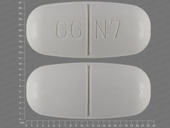 Pill GG N7 White Elliptical/Oval is Amoxicillin and Clavulanate Potassium