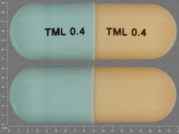 Pill TML 0.4 TML 0.4 Green & Yellow Capsule/Oblong is Tamsulosin Hydrochloride