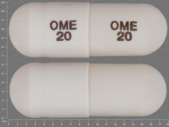 Pill OME 20 OME 20 White Capsule/Oblong is Omeprazole Delayed Release