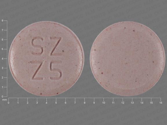 Pill SZ Z5 Pink Round is Risperidone (Dispersible)