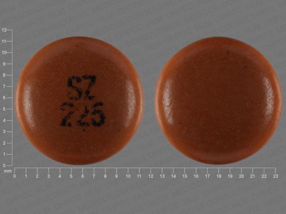 Pill SZ 225 Brown Round is Chlorpromazine Hydrochloride