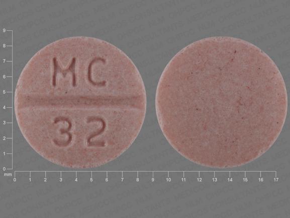 Pill MC 32 Pink Round is Candesartan Cilexetil