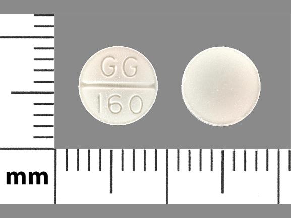 Pill GG 160 White Round is Clemastine Fumarate