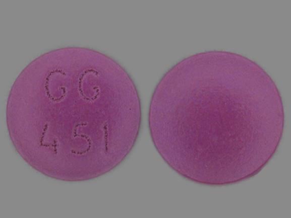 Pill GG 451 Pink Round is Amitriptyline Hydrochloride