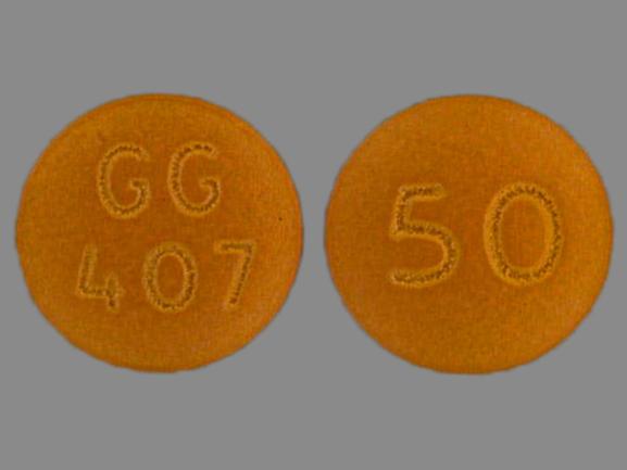 Pill GG 407 50 Brown Round is Chlorpromazine Hydrochloride