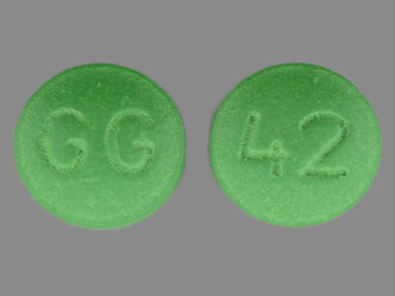 Pill GG 42 Green Round is Imipramine Hydrochloride
