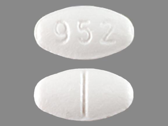 Pill 952 White Oval is Losartan Potassium