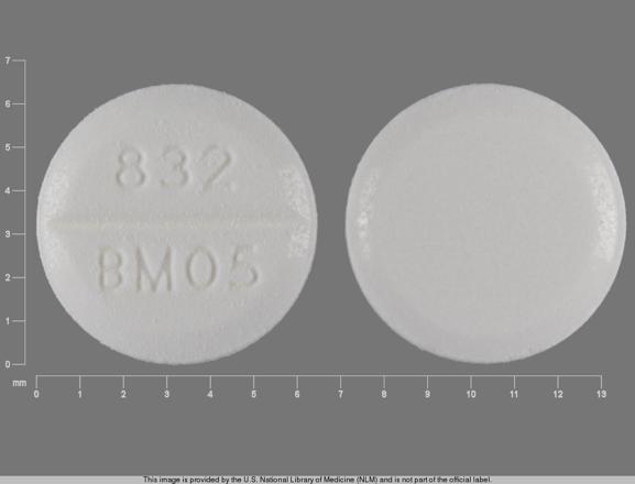 Pill 832 BM 05 White Round is Benztropine Mesylate