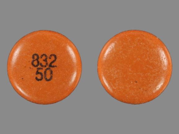 Chlorpromazine hydrochloride 50 mg 832 50