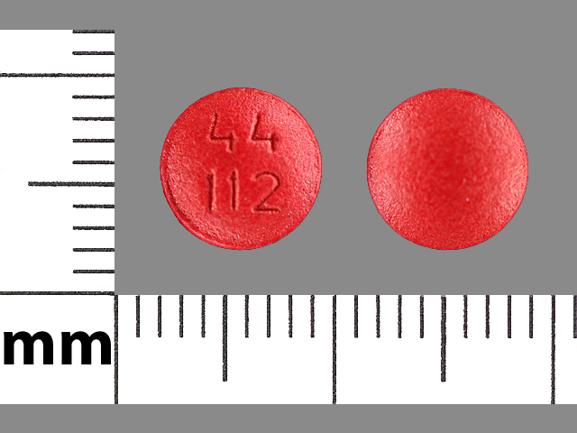 Pill 44 112 Red Round is Pseudoephedrine Hydrochloride