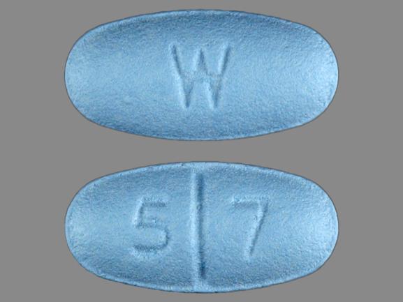 Pill W 5 7 Blue Oval is Sertraline Hydrochloride