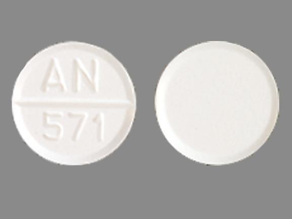 Pill AN 571 White Round is Bethanechol Chloride